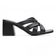Clarks black sandals 2024 heels