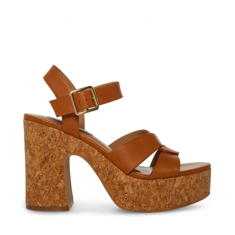 Prada Brown platform sandals with wooden heels Leather ref.559067 - Joli  Closet