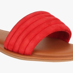 Red discount slide sandals