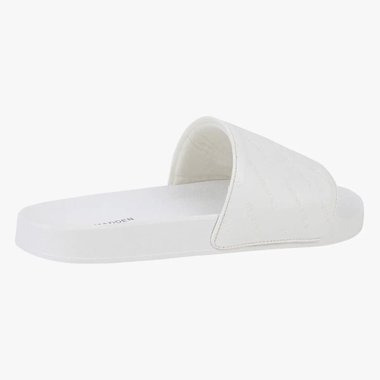 Mens all white online slides