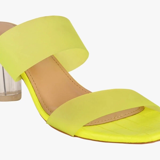 Neon yellow block online heels