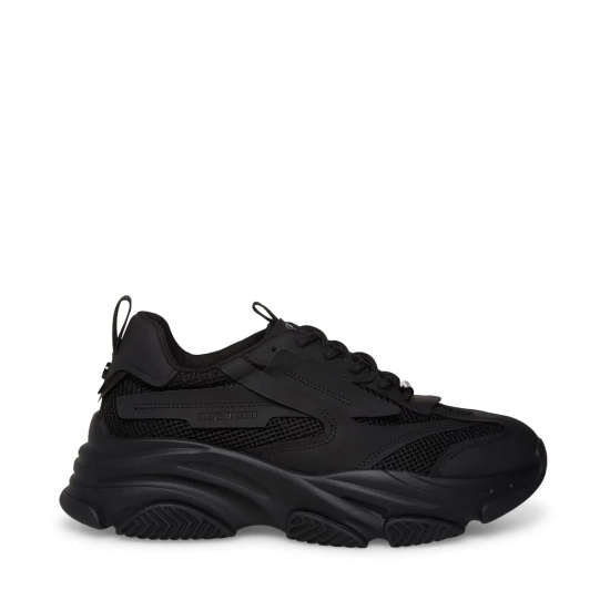 Black Canvas Chunky Sole Sneakers - CHARLES & KEITH KR