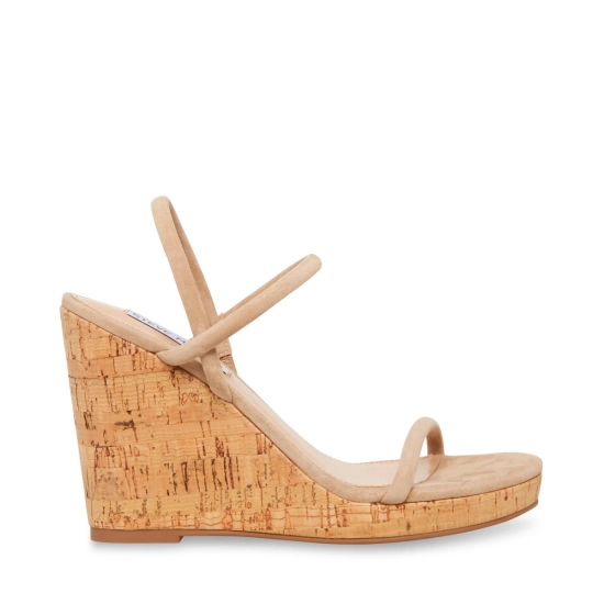 Nude suede wedge hot sale