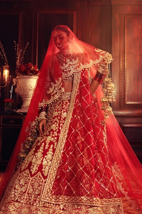 BridalTrunk - Online Indian Multi Designer Fashion Shopping METALLIC PASTEL  LEHENGA SET