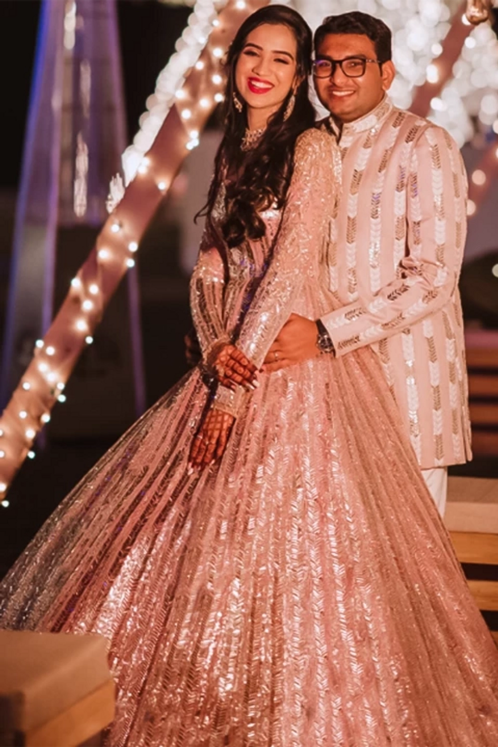 Bride: Aachal Lalwani in our Blush Pink Taban Gown 