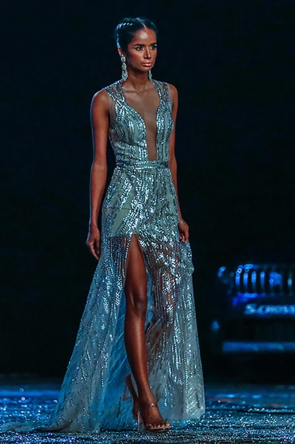 Turquoise Sequin Gown