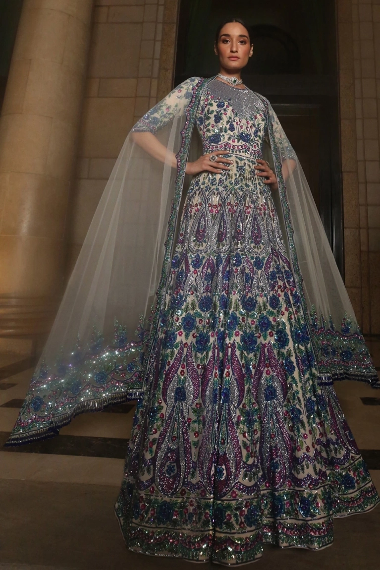 Blue Ethnic Gown Manish Malhotra