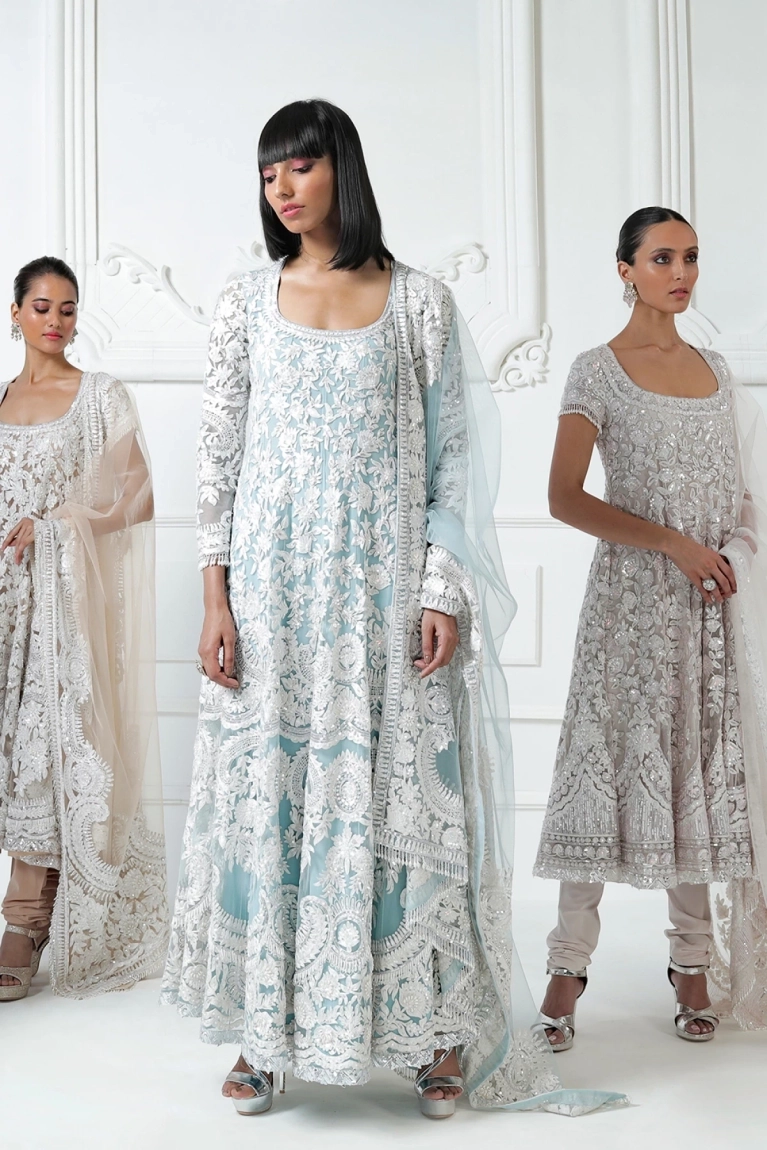 Blue Embroidered Anarkali Manish Malhotra