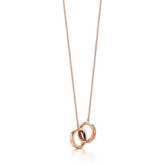 Tiffany & Co 1837 Triple Interlocking Circle Pendant Silver Rubedo Necklace  | eBay