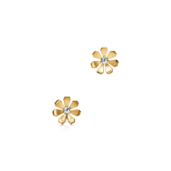 Daisy Earrings in 18k Gold and Sterling Silver