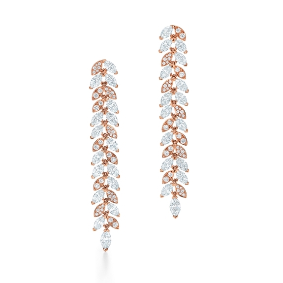 Diamond Vine Drop Earrings