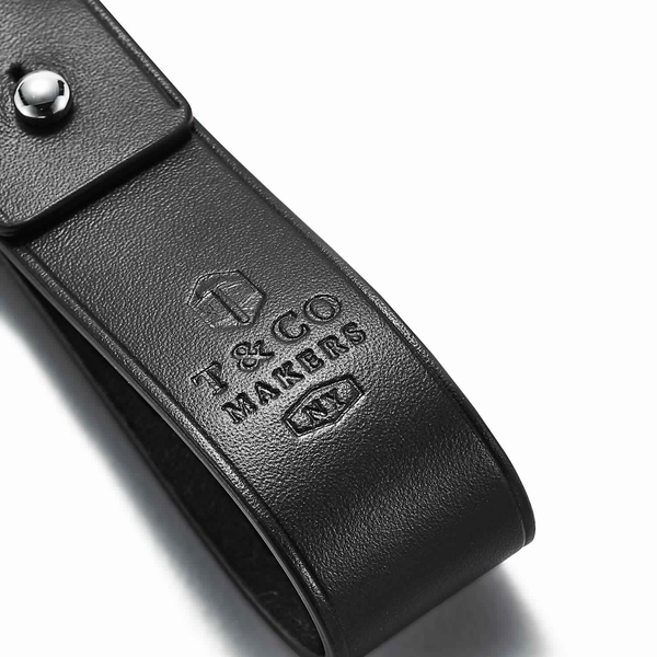 Tiffany 1837™Makers Key Fob in Black Smooth Leather
