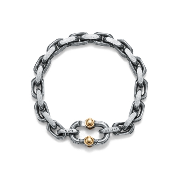 Makers Heritage Edition Wide Chain Bracelet in Sterling Silver and 18k Gold