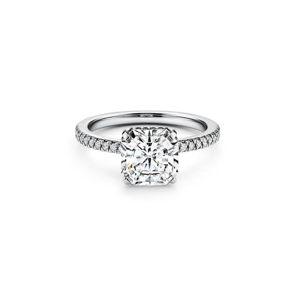 Engagement Ring with a Tiffany True® Diamond and a Platinum Diamond Band