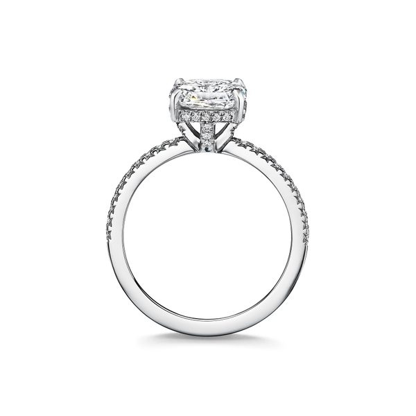 Engagement Ring with a Tiffany True® Diamond and a Platinum Diamond Band