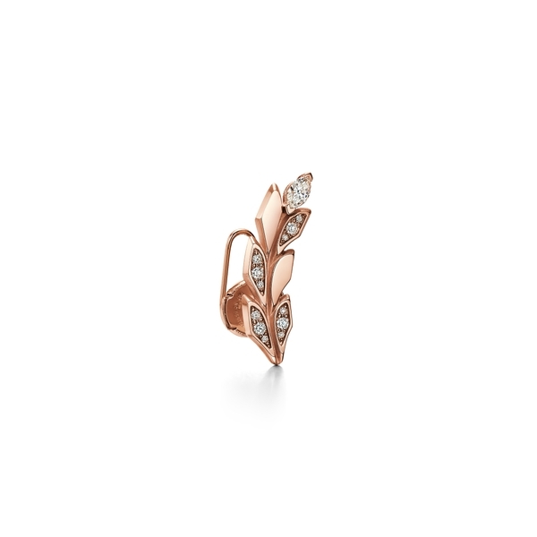 Vine Climber Earrings in Rose Gold with Diamonds