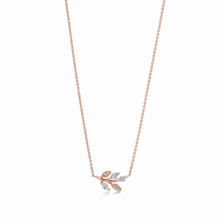 Dew Drop Solitaire Pendant in 92.5 Sterling Silver - 18k Rose Gold fin –  HighSpark
