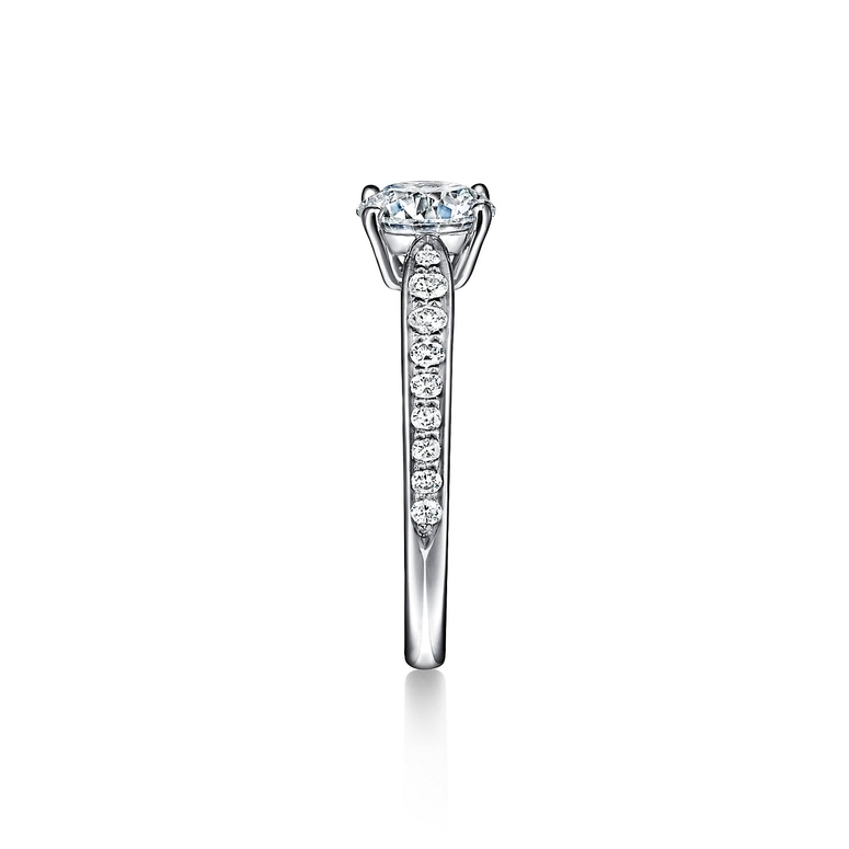 Tiffany True™ Engagement Ring with a Tiffany True™ Diamond and a Platinum  Diamond Band