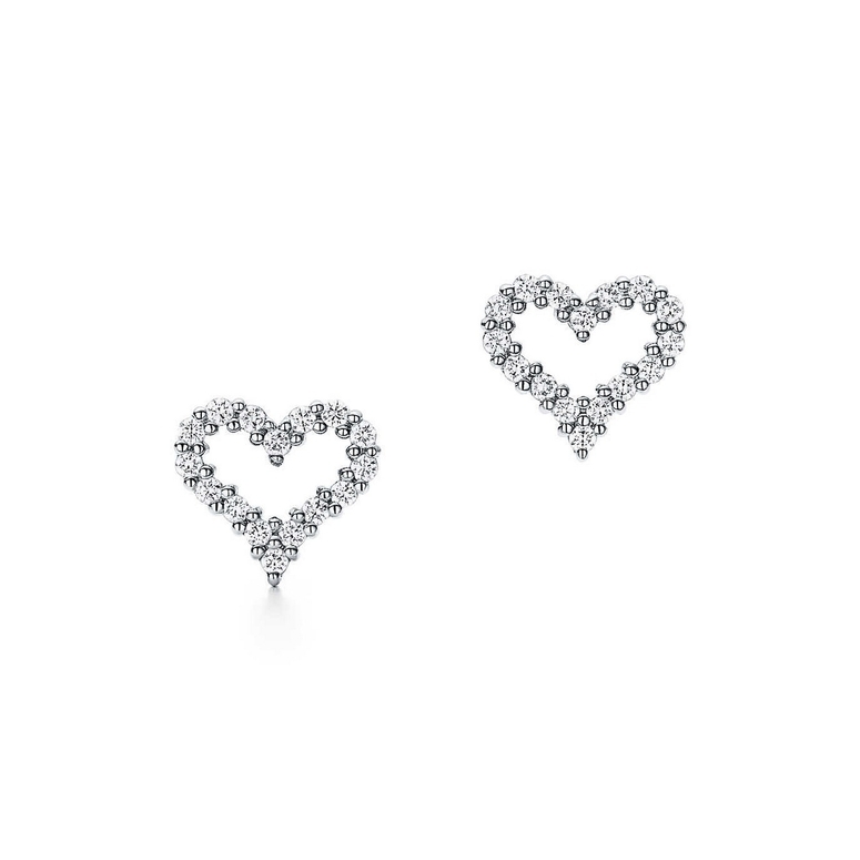 Sterling Silver Open Heart Stud Earrings - Etsy