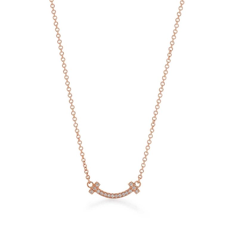 Tiffany T diamond and mother-of-pearl circle pendant in 18k rose gold. |  Tiffany & Co.