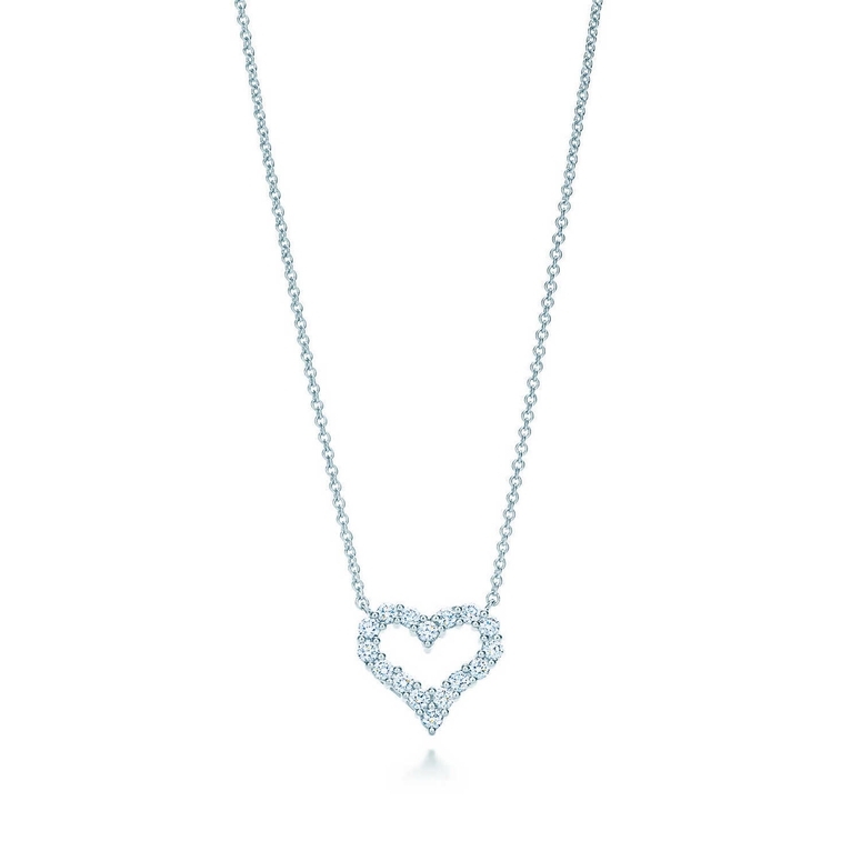 Tiffany & Co. Elsa Peretti Open Heart Pendant Necklace 15 1/4