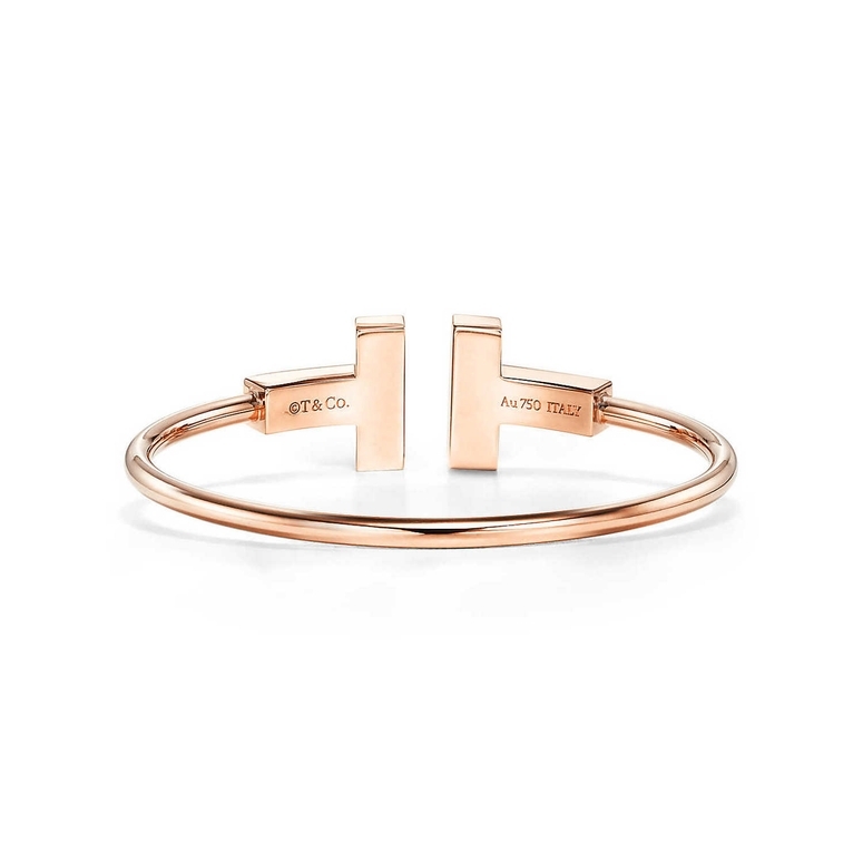 Tiffany & Co. Tiffany T Wire Bracelet in Rose Gold with Diamonds - Size  Large Bracelets | Heathrow Reserve & Collect