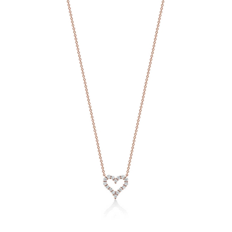 Tiny Treasures 18K White Gold Diamond Hollow Heart Necklace - R & M Woodrow  Jewelers