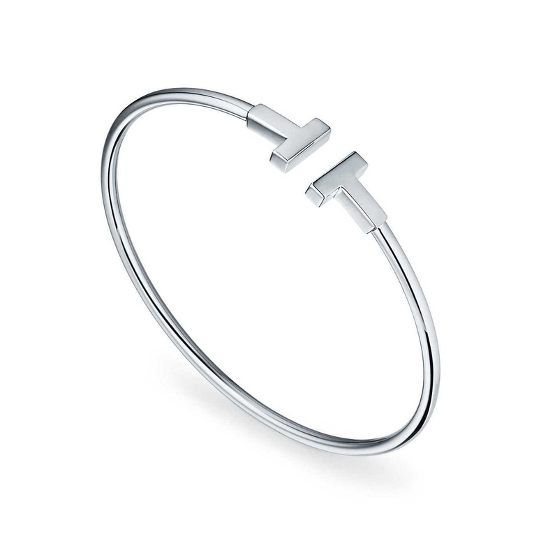Vintage Tiffany & Co. 'Tiffany T' Bangle in White Gold at Susannah Lovis  Jewellers