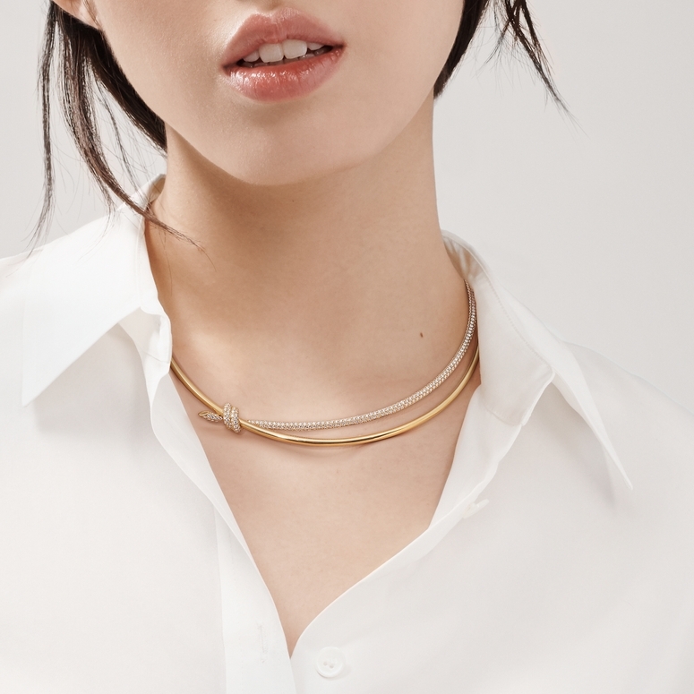 14K Gold Necklace, Adjustabla Double Paper Clip Necklace, Fashion and –  Diamond Origin