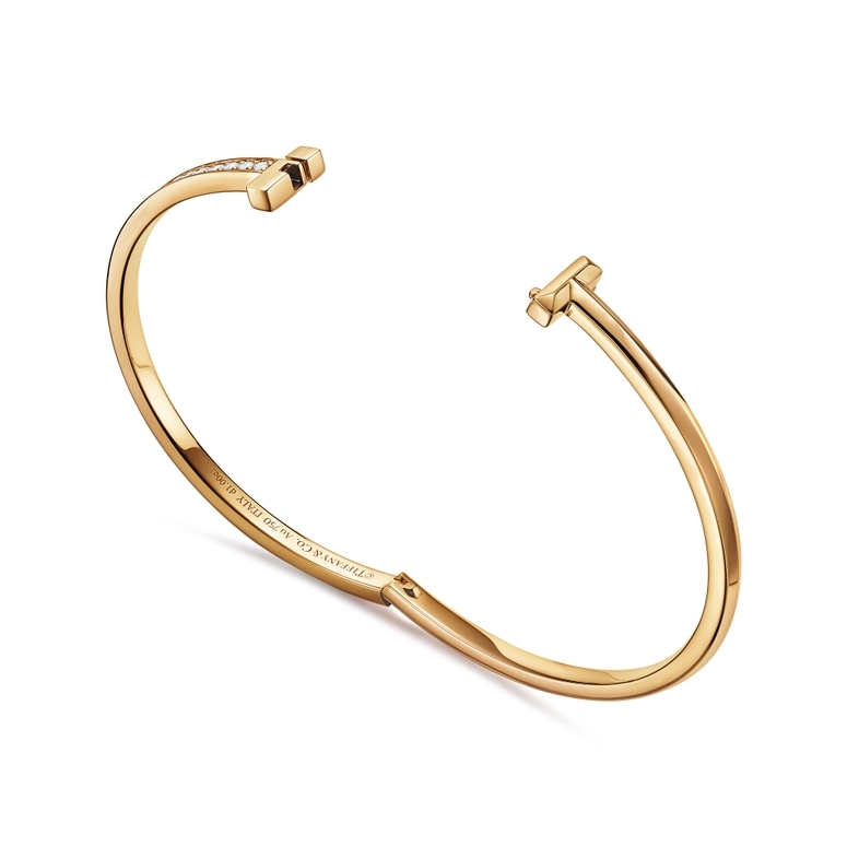 Tiffany & Co. Rose Gold And Diamond T Bracelet Available For Immediate Sale  At Sotheby's