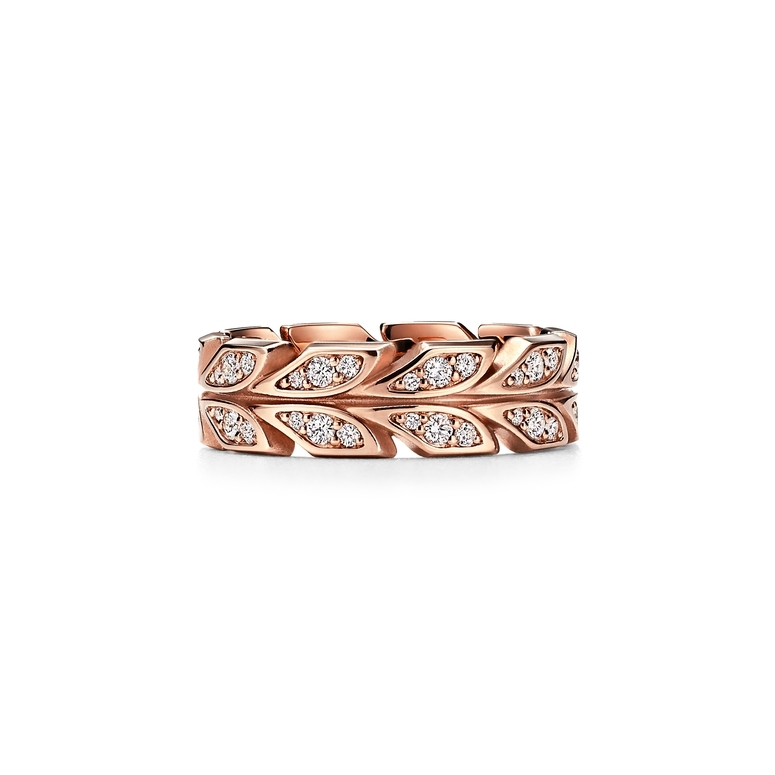 14K Rose Gold Layered Criss Crossing Wide Band Diamond Ring | Shop 14k Rose  Gold Lusso Rings | Gabriel & Co