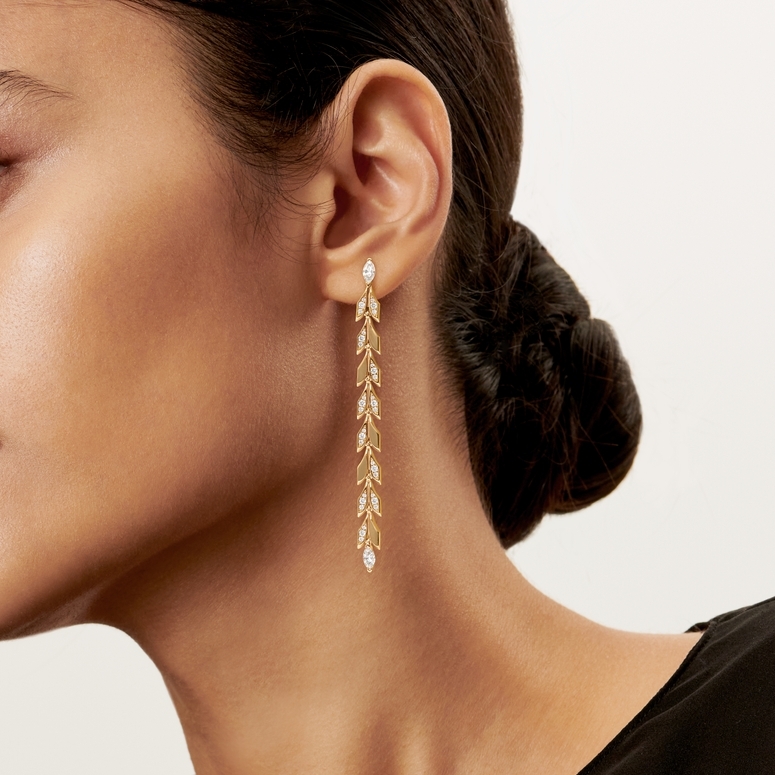 4.86 carat Emerald & Diamond Drop Earrings | Yellow Gold | Marctarian