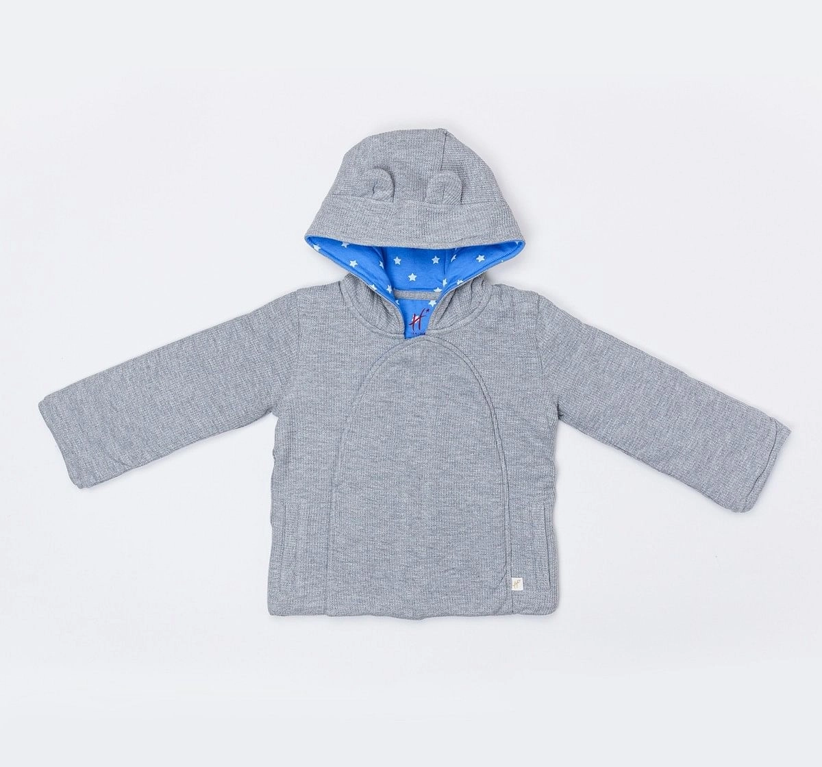 H by Hamleys Boys Full Sleeve Sweatshirt Hooded Side Pockets Grey