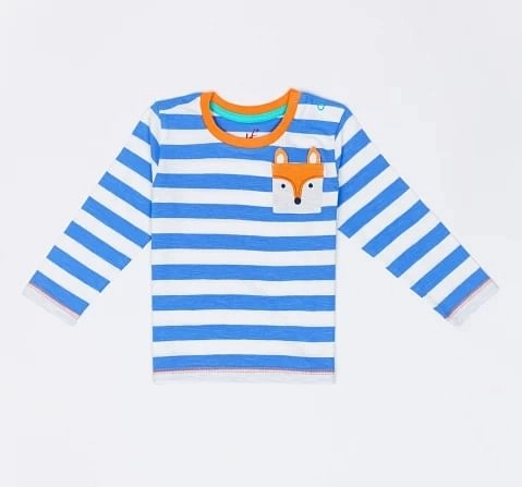 H by Hamleys Boys Full Sleeve T Shirt Striped Fox Multicolor