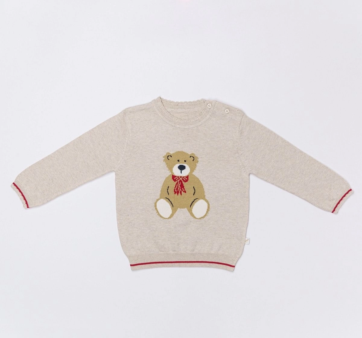 H by Hamleys Girls Full Sleeve Sweater Hamleys Bear Cream