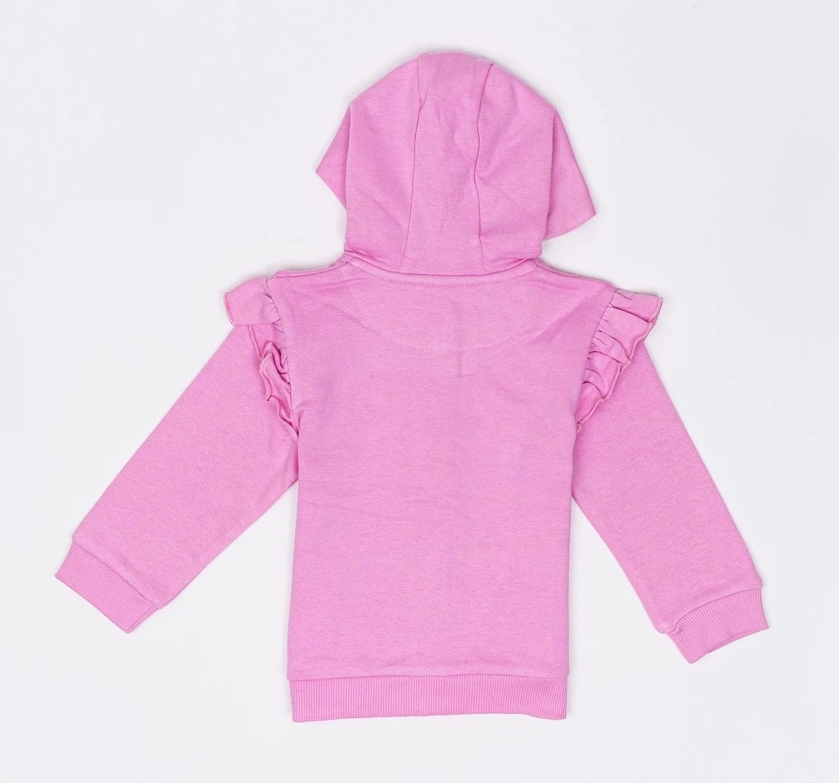 H by Hamleys Girls Full Sleeve Sweatshirt Hooded Kangaroo Pocket Pink