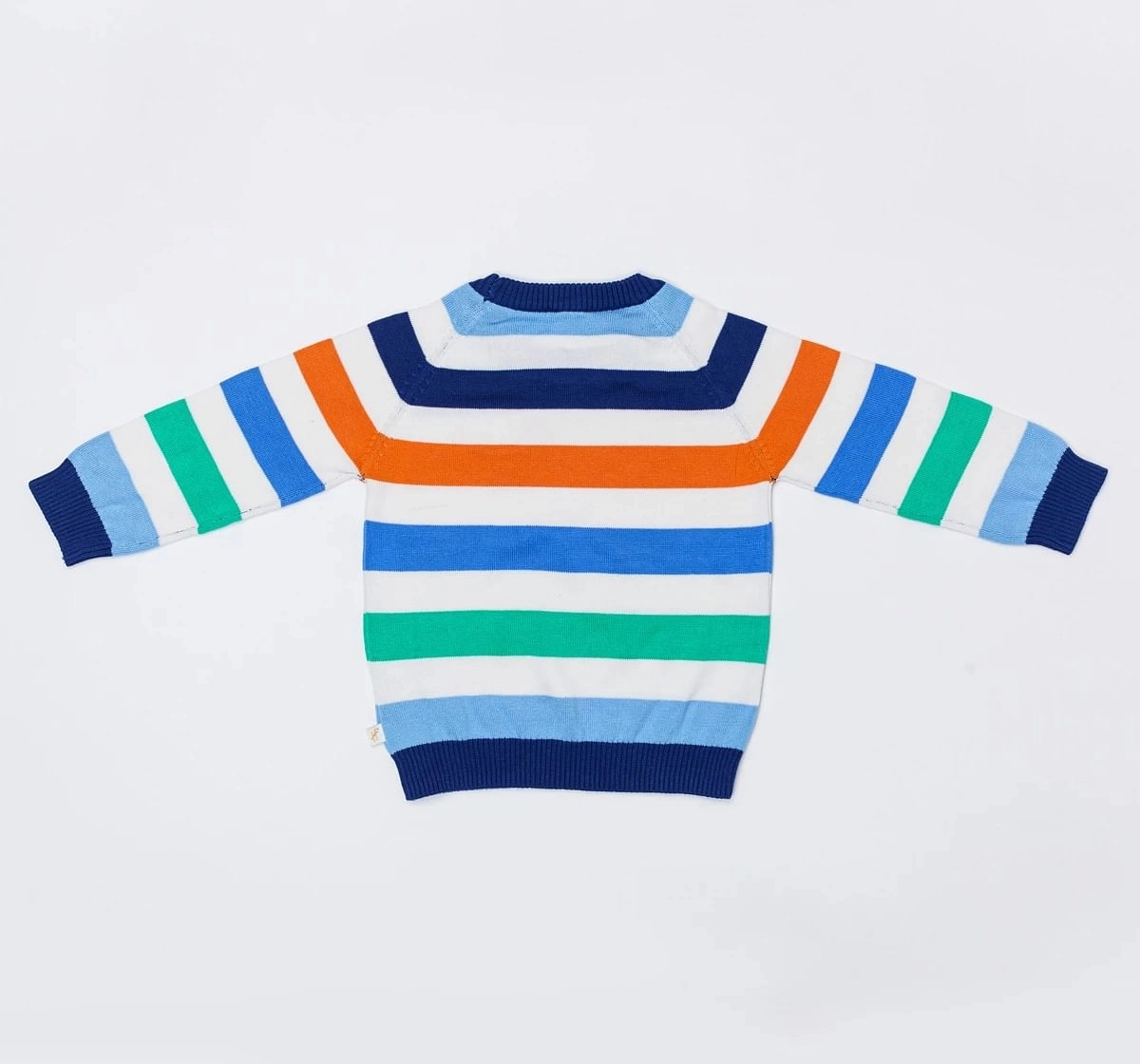 H by Hamleys Girls Full Sleeve Sweater Striped Bunny Multicolor