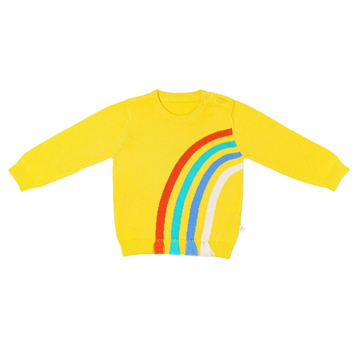 Boys Full Sleeve Sweater Rainbow Design Yellow