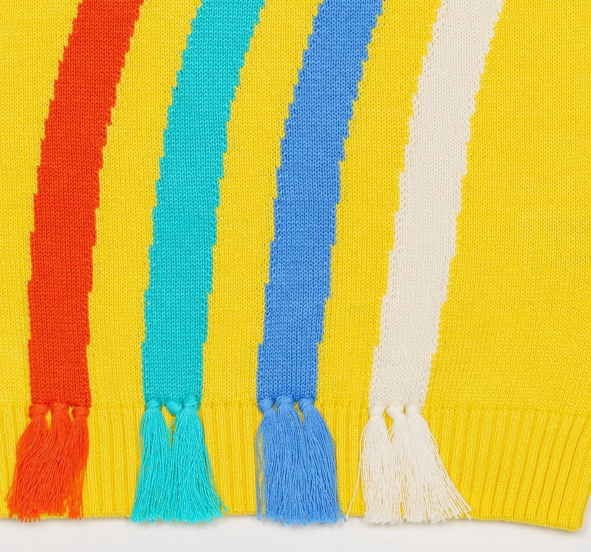 Boys Full Sleeve Sweater Rainbow Design-Yellow