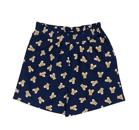 H by Hamleys Girls Shorts All Over Teady Bear Print-Navy