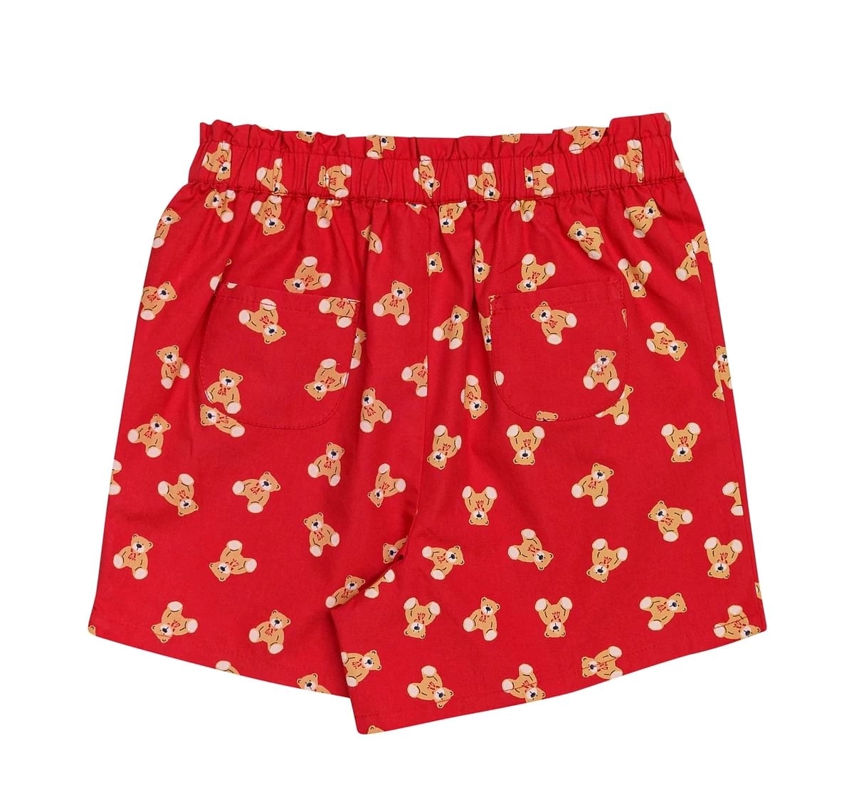 H by Hamleys Girls Shorts All Over Teady Bear Print-Red