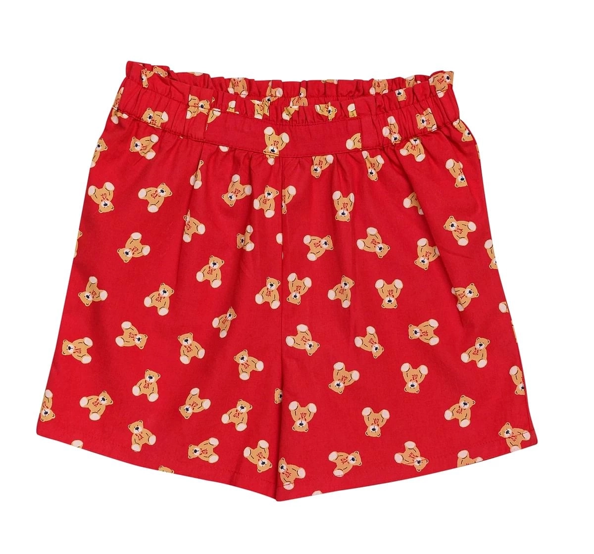 H by Hamleys Girls Shorts All Over Teady Bear Print-Red