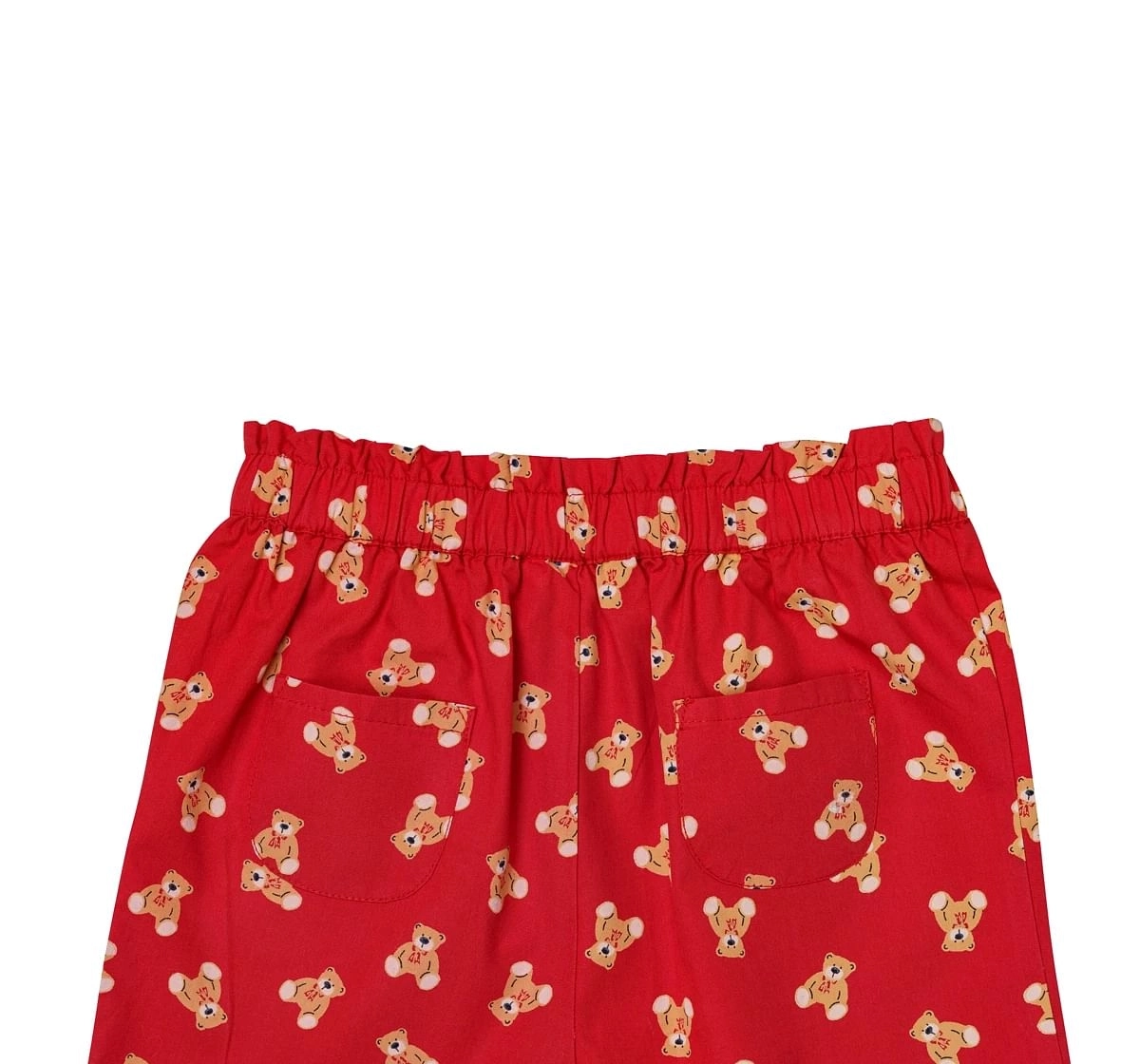 H by Hamleys Girls Shorts All Over Teady Bear Print-Red