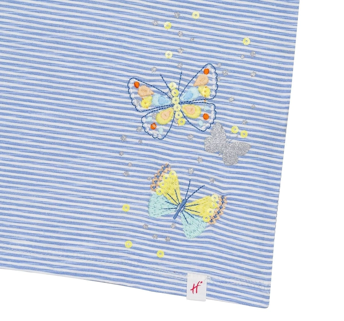 H by Hamleys Girls Short Sleeves Top Butterfly Print-Multicolor