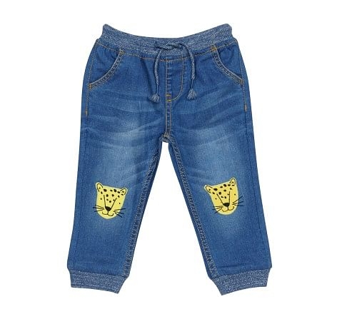 H by Hamleys Girls Embroidered Blue Jogger Jeans, Blue