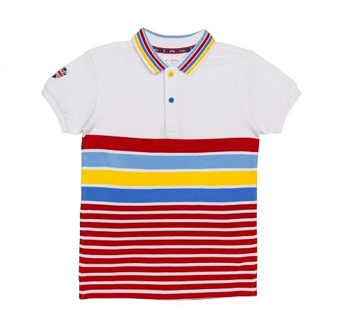 H by Hamleys Boys Short Sleeves Polo T-Shirt Engineered Stripe-Multicolor
