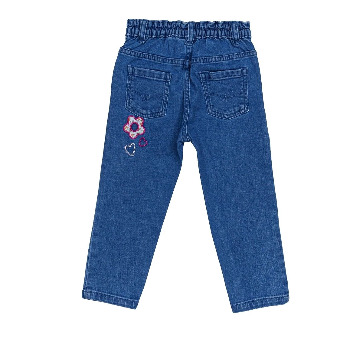 H by Hamleys Girls Jeans Floral Print-Blue