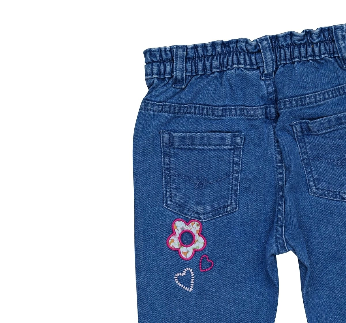 H by Hamleys Girls Jeans Floral Print-Blue