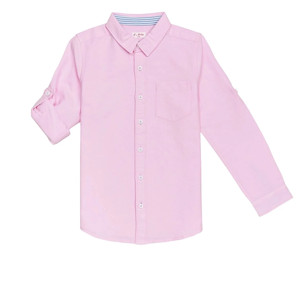 H by Hamleys Boys Full Sleeves Shirt Oxford Solid Pink-Pink