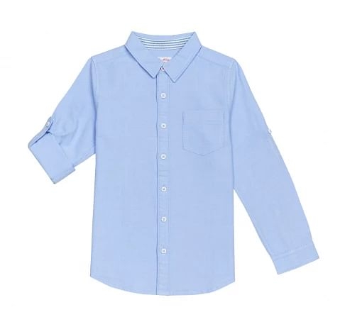 H by Hamleys Boys Full Sleeves Shirt Oxford Blue-Blue